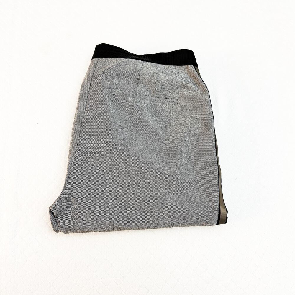 Zara Tuxedo Striped Gray Slack Pants Stretch Waist Size L